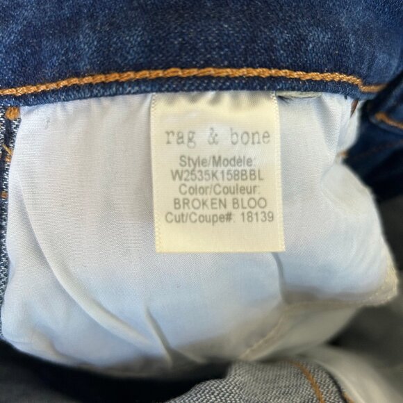Rag & Bone Vintage Cigarette Jeans Broken Bloo Denim Size 27 Women's - Picture 10 of 14